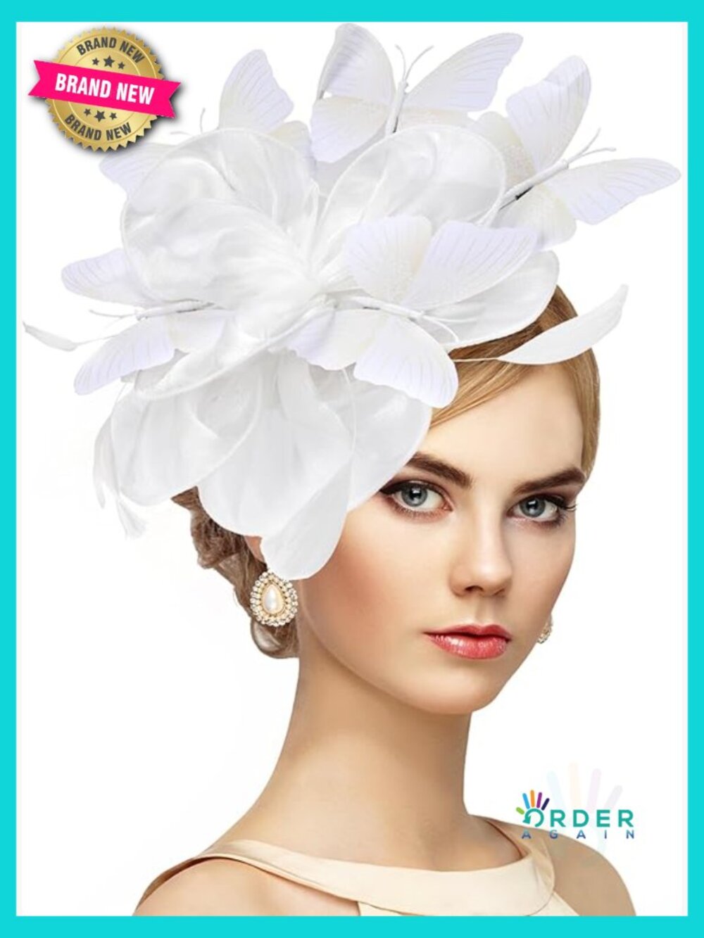 Butterfly Organza Fascinator Hat with Hairpin Clip Tea Party Derby Headwear